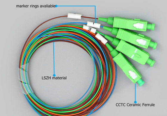 FTTH फाइबर ऑप्टिकल PLC स्प्लिटर 1*8 Sc/Apc स्टील ट्यूब टाइप के साथ