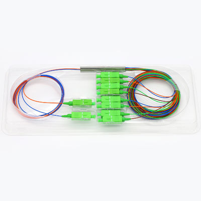 4.3dB 2x8 स्टील ट्यूब पैसिव स्प्लिटर फाइबर ऑप्टिक